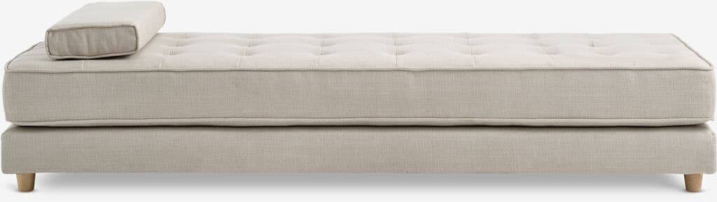 Chaise-longue VARMARK 190x76 coxim tecido bege/cor carvalho