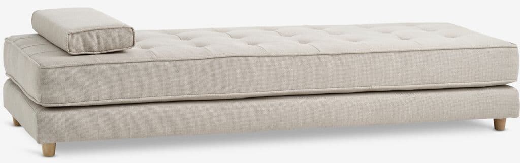 Chaise-longue VARMARK 190x76 coxim tecido bege/cor carvalho