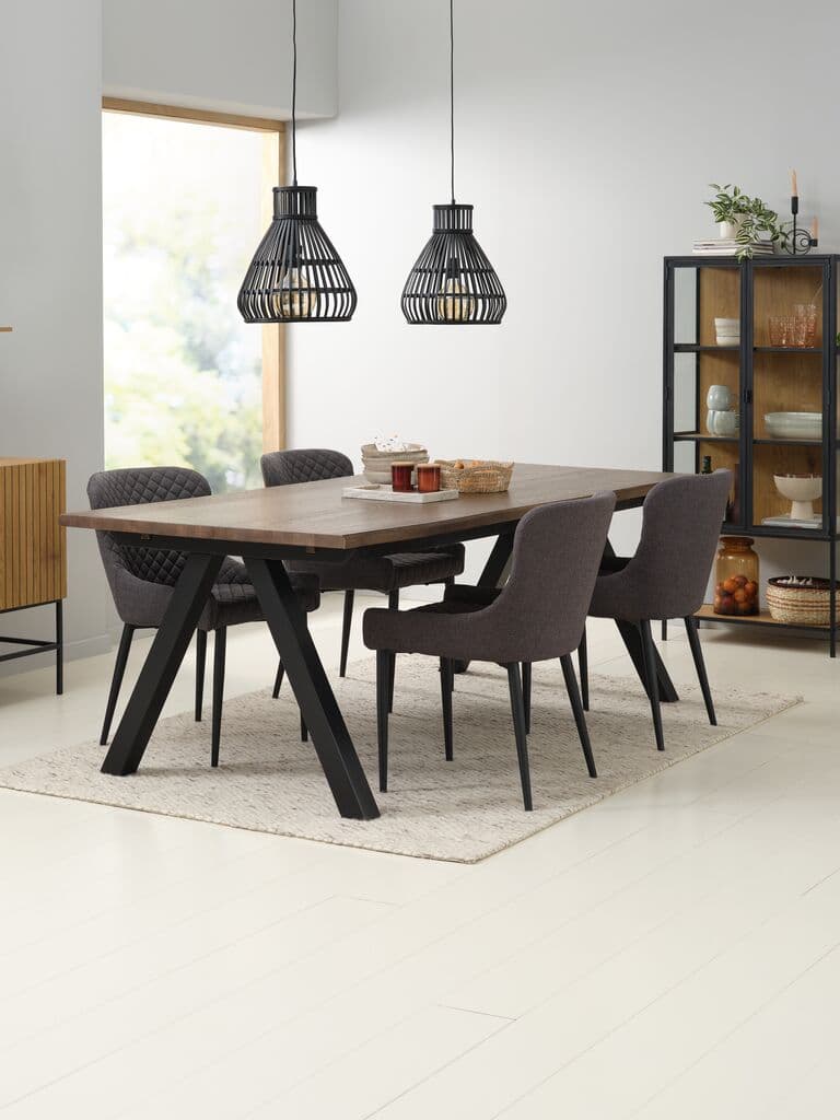 Cadeira de jantar PEBRINGE cinzento/preto