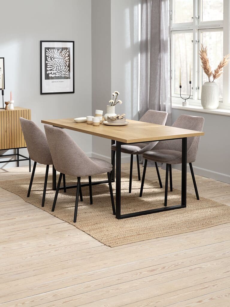 Mesa de jantar AABENRAA 90x160 cor carvalho/preto