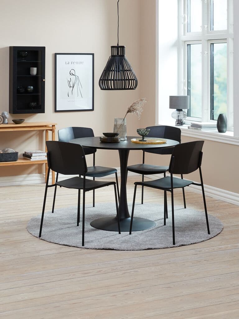 Cadeira de jantar STABY empilhável preto