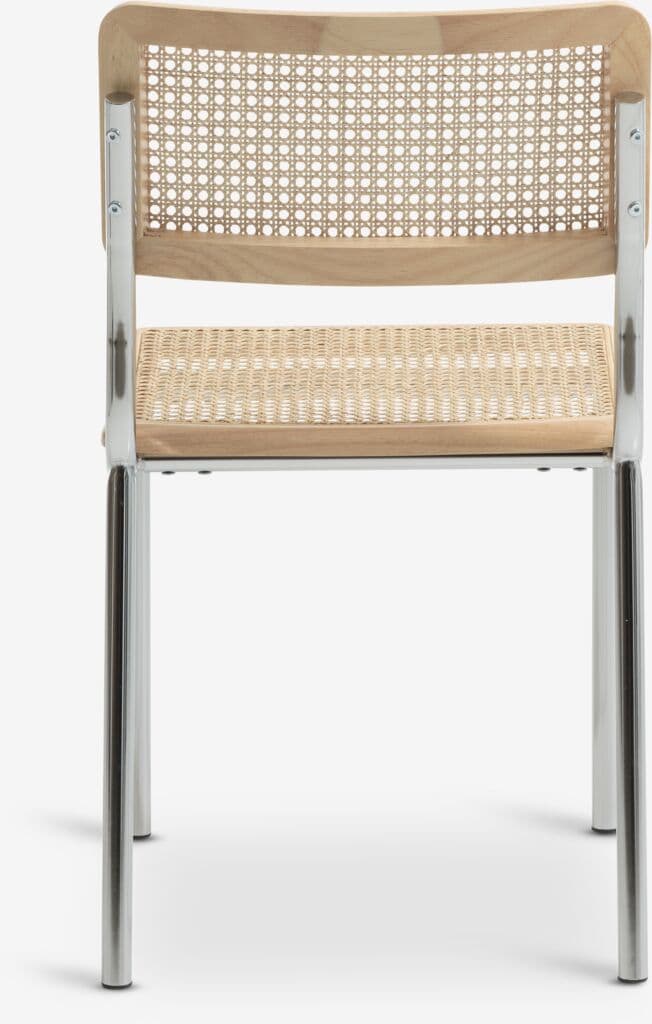 Cadeira de jantar HASSING rattan/crómio