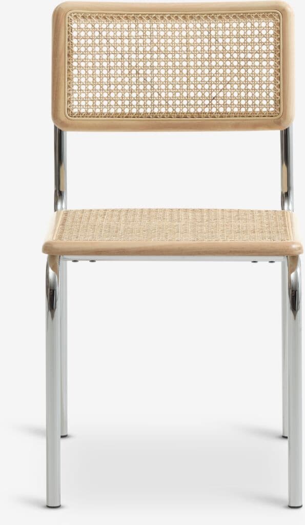 Cadeira de jantar HASSING rattan/crómio