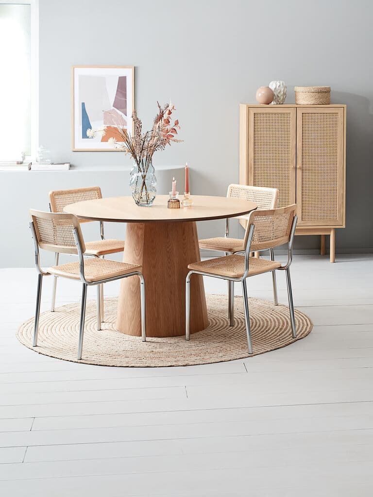 Cadeira de jantar HASSING rattan/crómio