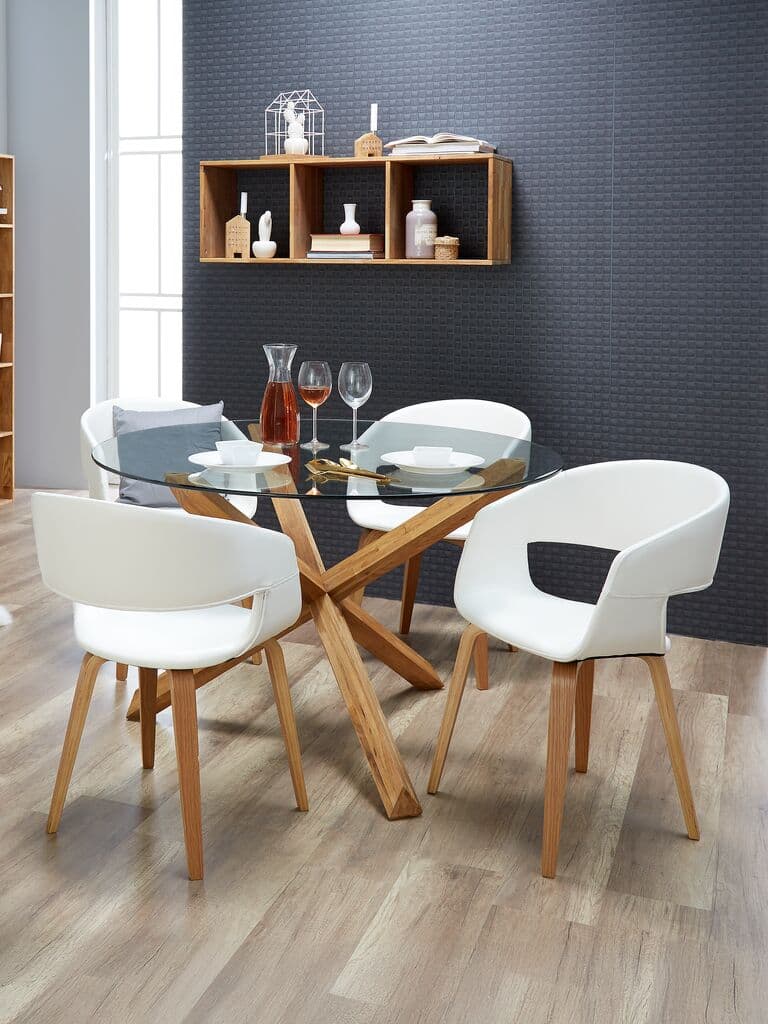 Cadeira de jantar HOLSTEBRO pele sintética branco