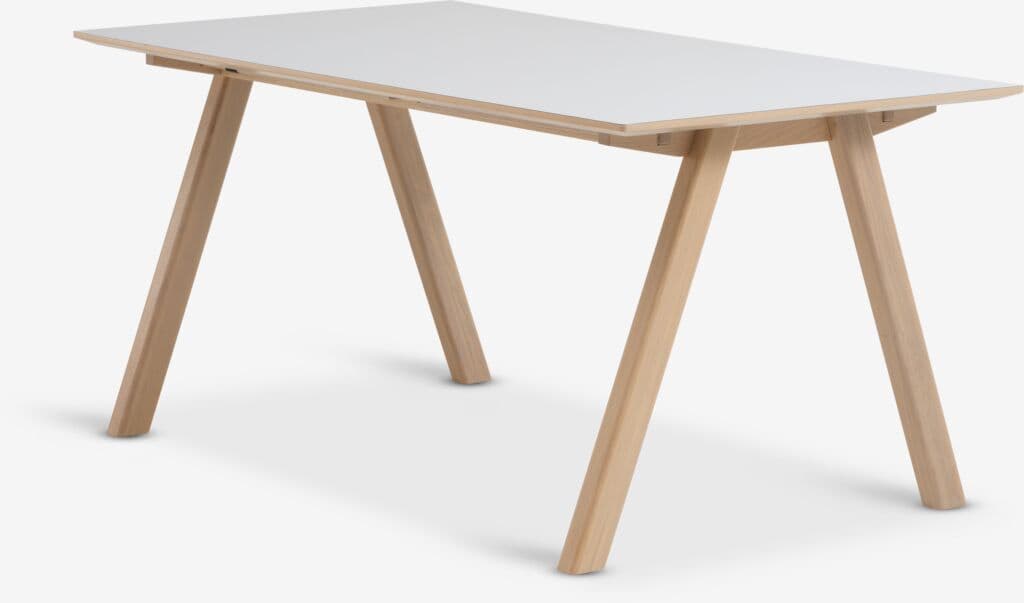 Mesa de jantar EGEBJERG 90x160/250 cinzento claro/carvalho