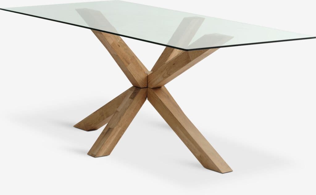 Mesa de jantar AGERBY 90x190 vidro/carvalho