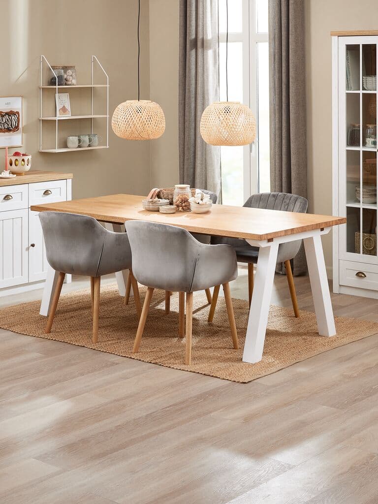 Mesa de jantar SKAGEN 90x200 carvalho/branco