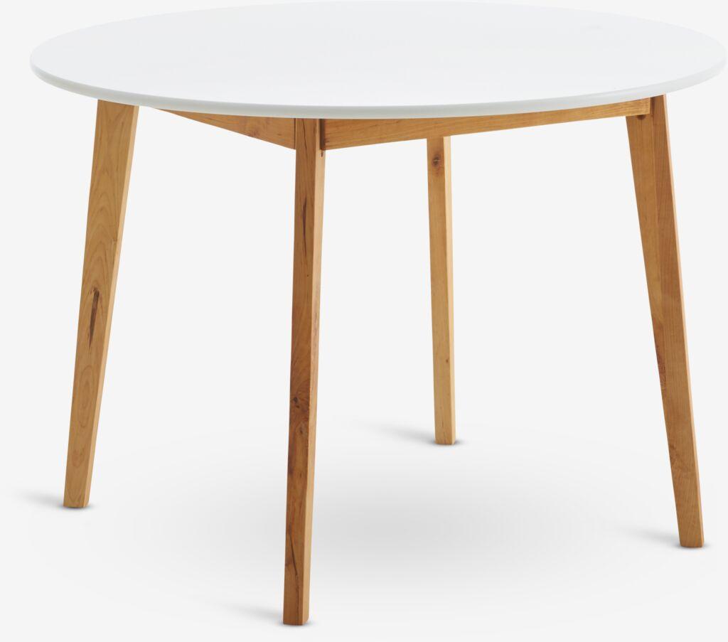 Mesa de jantar JEGIND Ø105 branco/natural