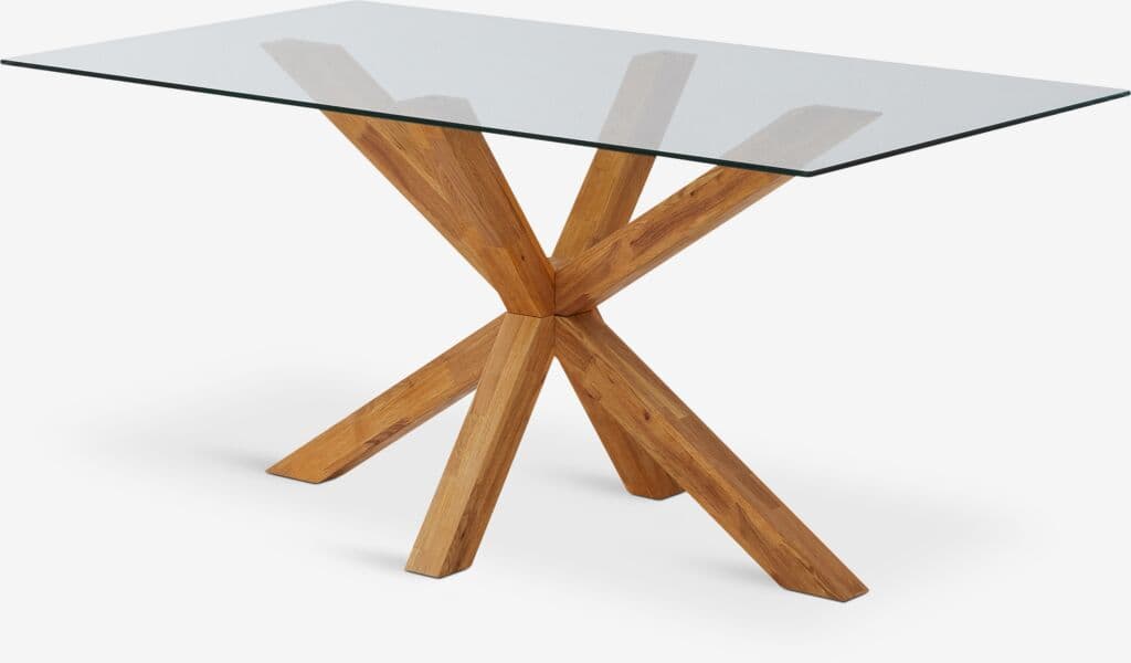 Mesa de jantar AGERBY 90x160 vidro/carvalho
