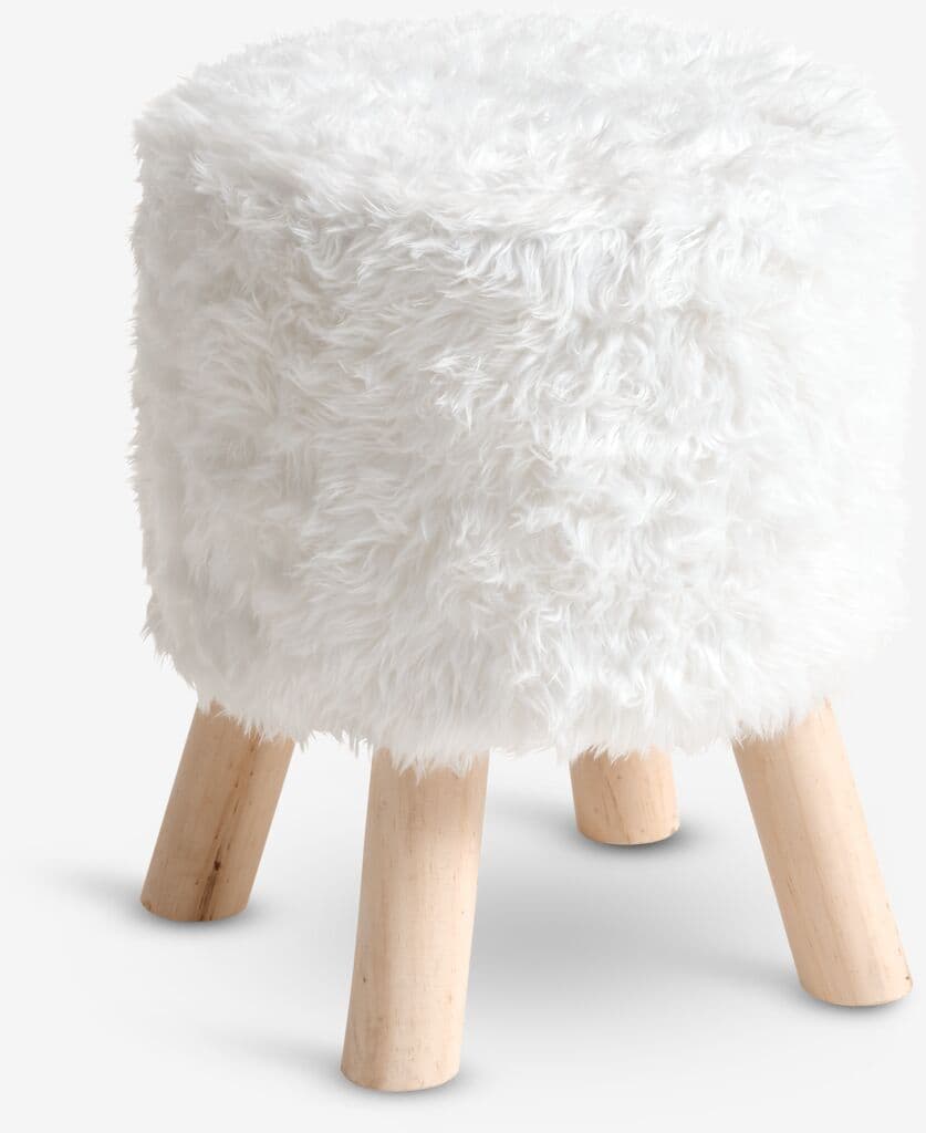 Banco VALLEKILDE Ø30 natural/tecido branco