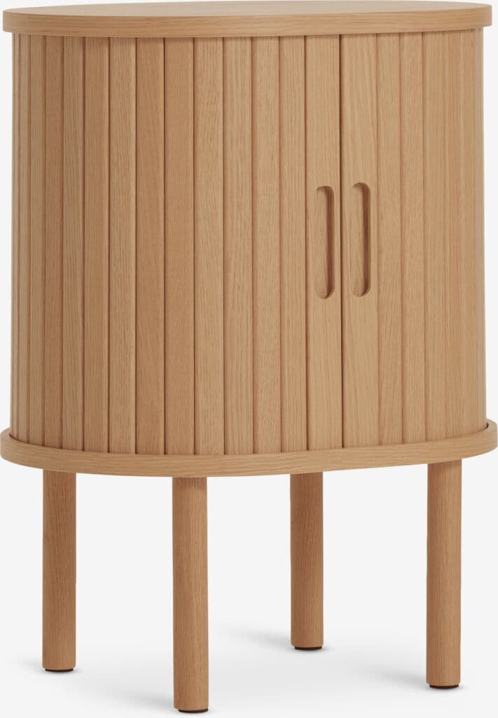 Mesa de cabeceira LYNGVIG 2 portas persiana carvalho natural