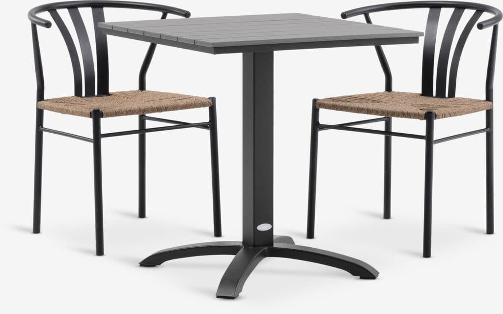 HOBRO C70 mesa cinzento + 2 TAGMARK cadeira preto