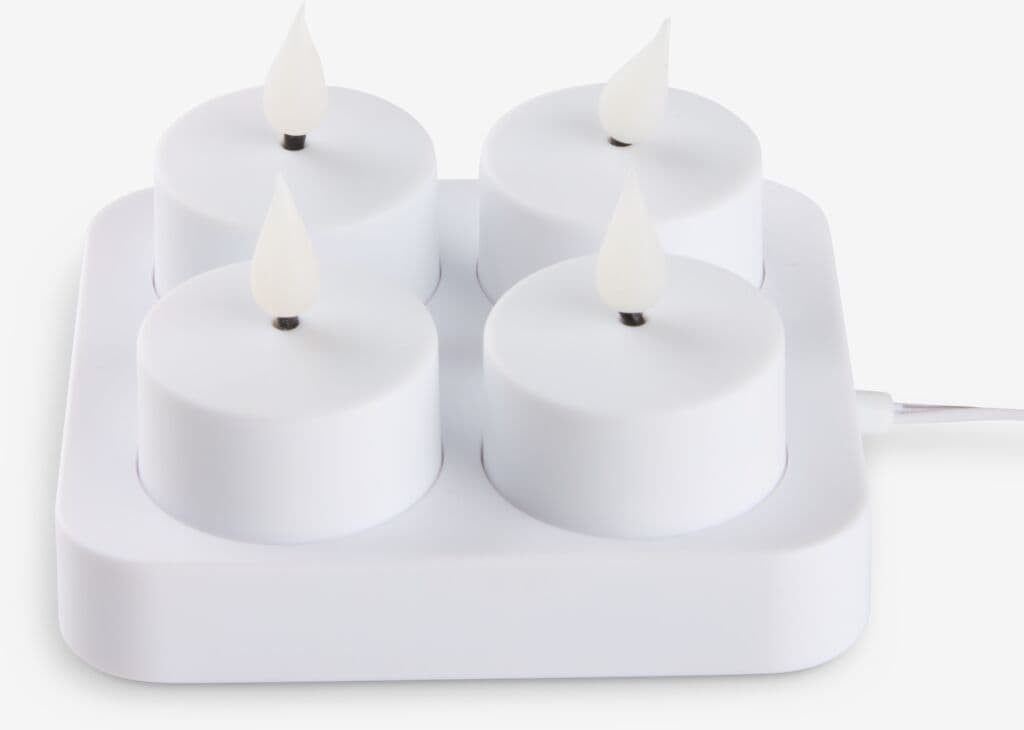 Velas pequenas LED JANSSON branco/preto com carregador
