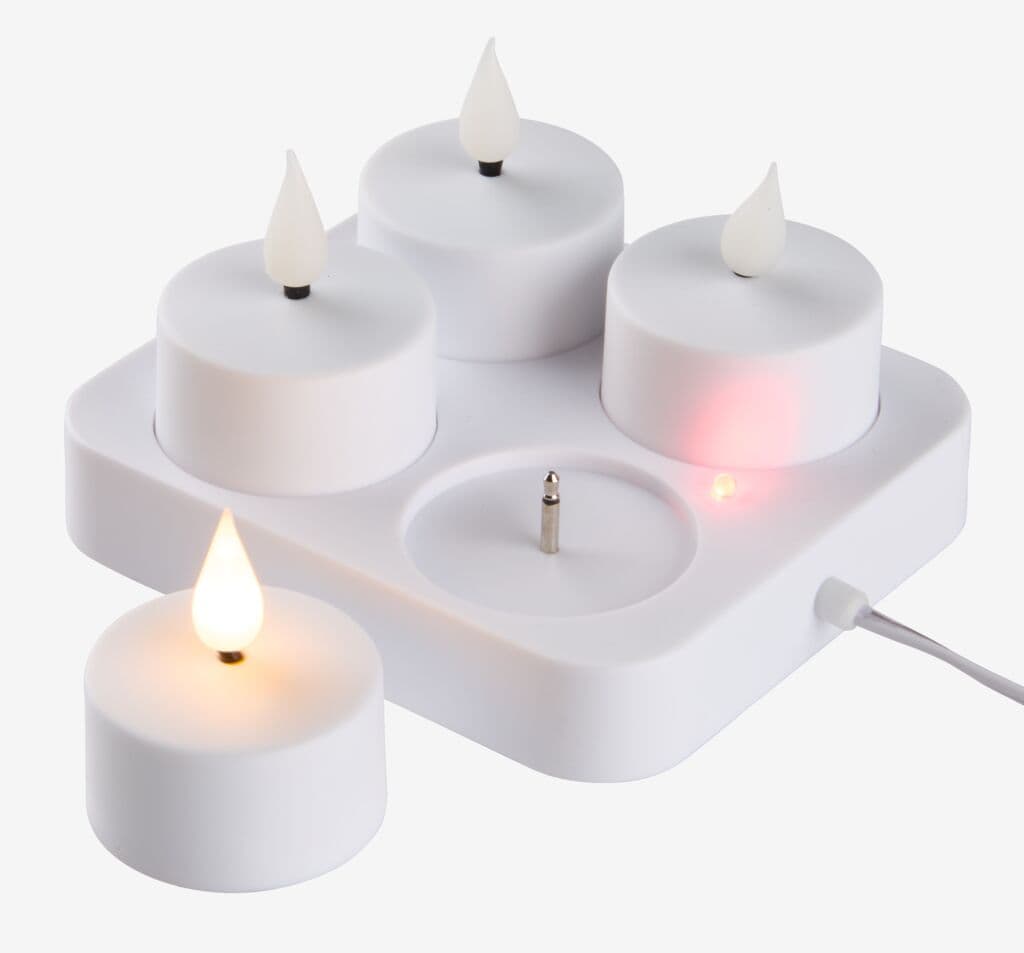 Velas pequenas LED JANSSON branco/preto com carregador