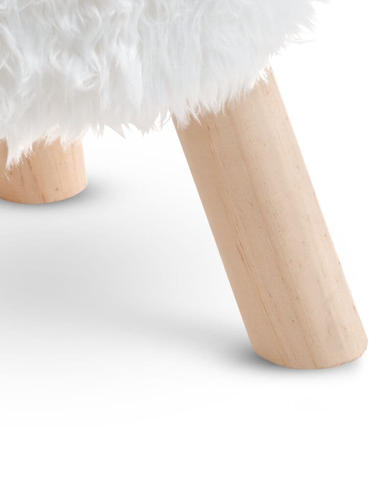 Banco VALLEKILDE Ø30 natural/tecido branco