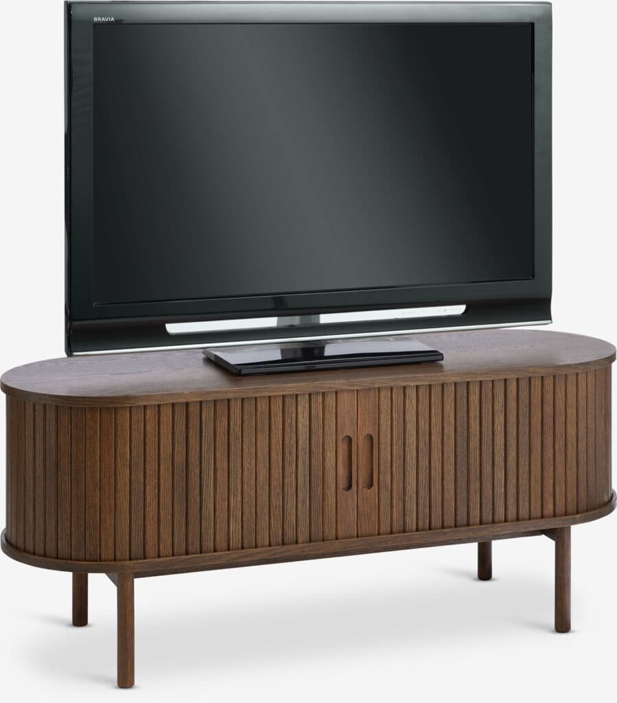 Móvel TV LYNGVIG 120cm 2 portas persiana carvalho escuro