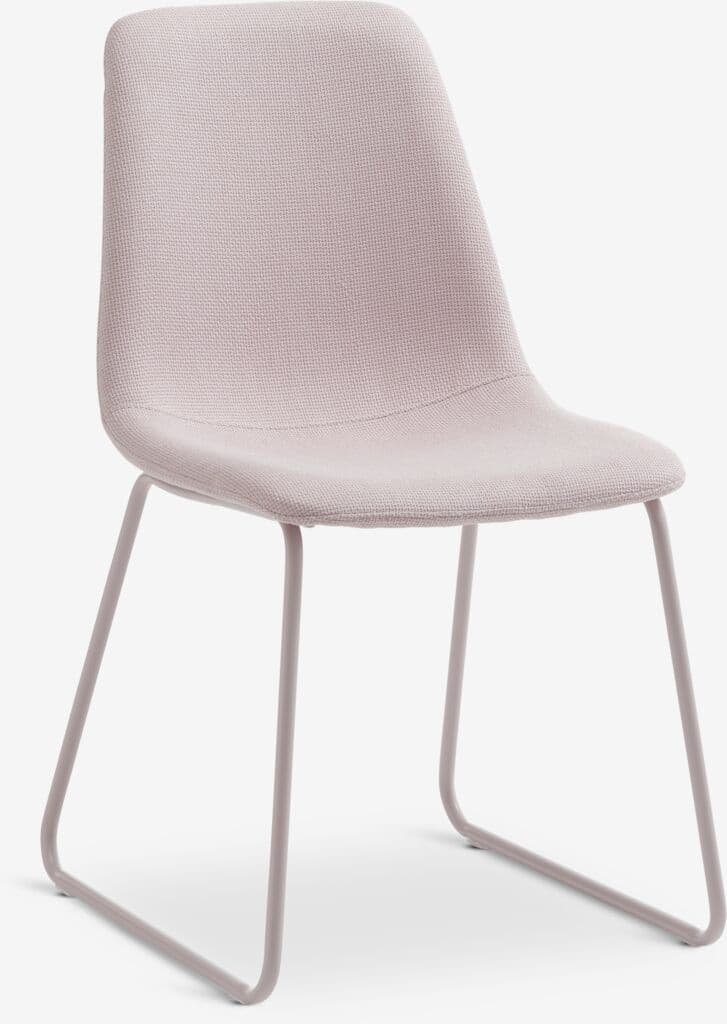 Cadeira de jantar SEJLSTRUP tecido rosa claro/branco