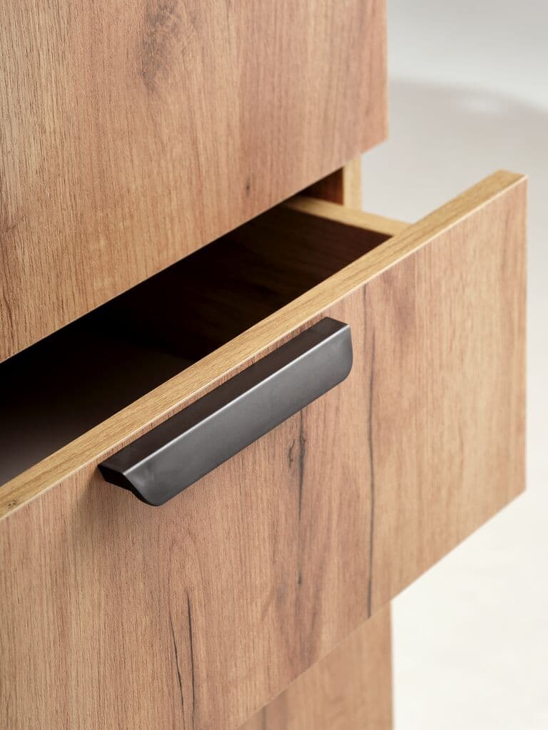 Roupeiro JENSLEV 96x176 2 portas 3 gavetas cor carvalho