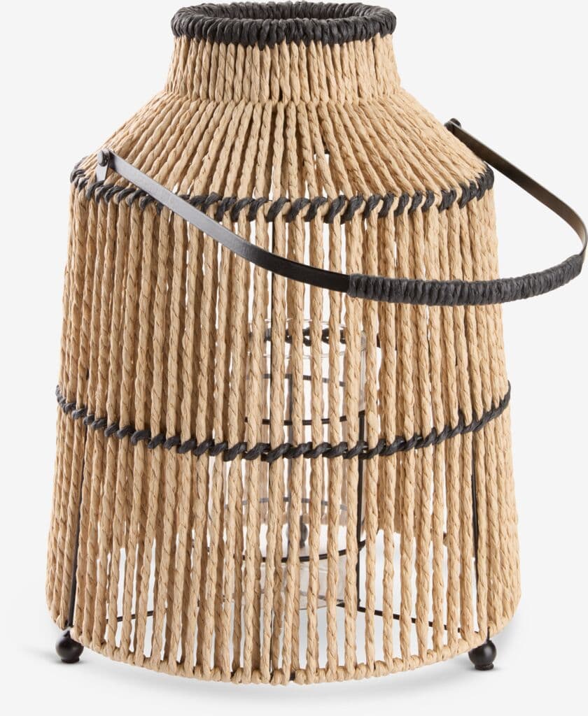 Lanterna MAALTHE Ø27xA35cm natural/preto
