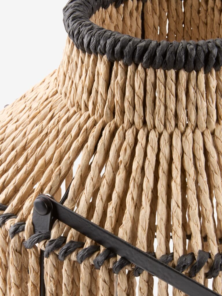 Lanterna MAALTHE Ø27xA35cm natural/preto
