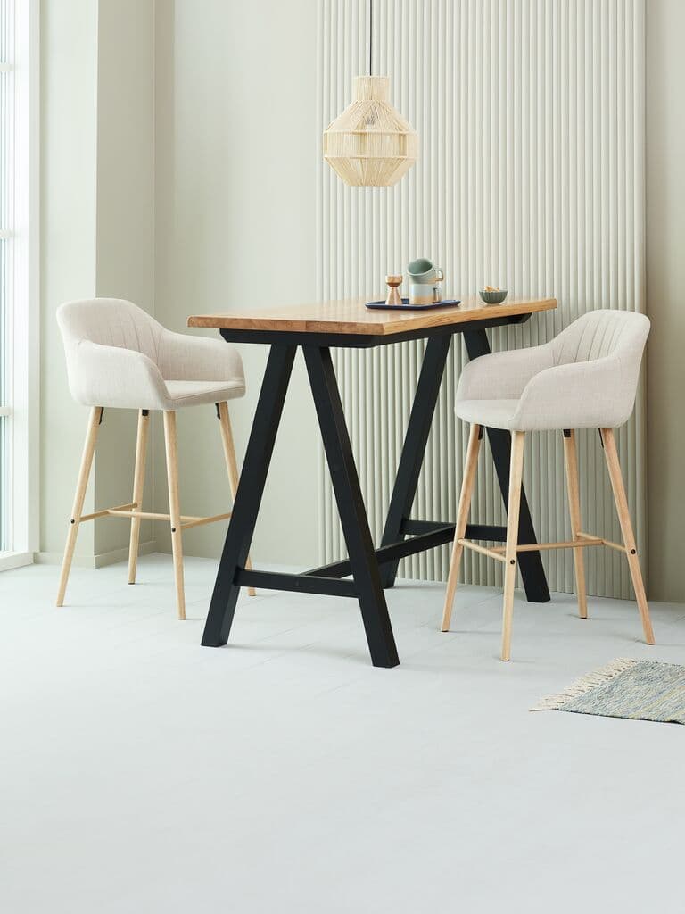 Mesa de bar SANDBY 71x128 carvalho natural /preto