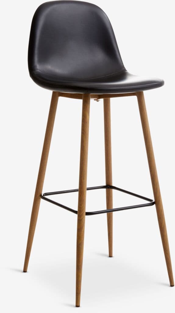 Cadeira de bar JONSTRUP preto/carvalho