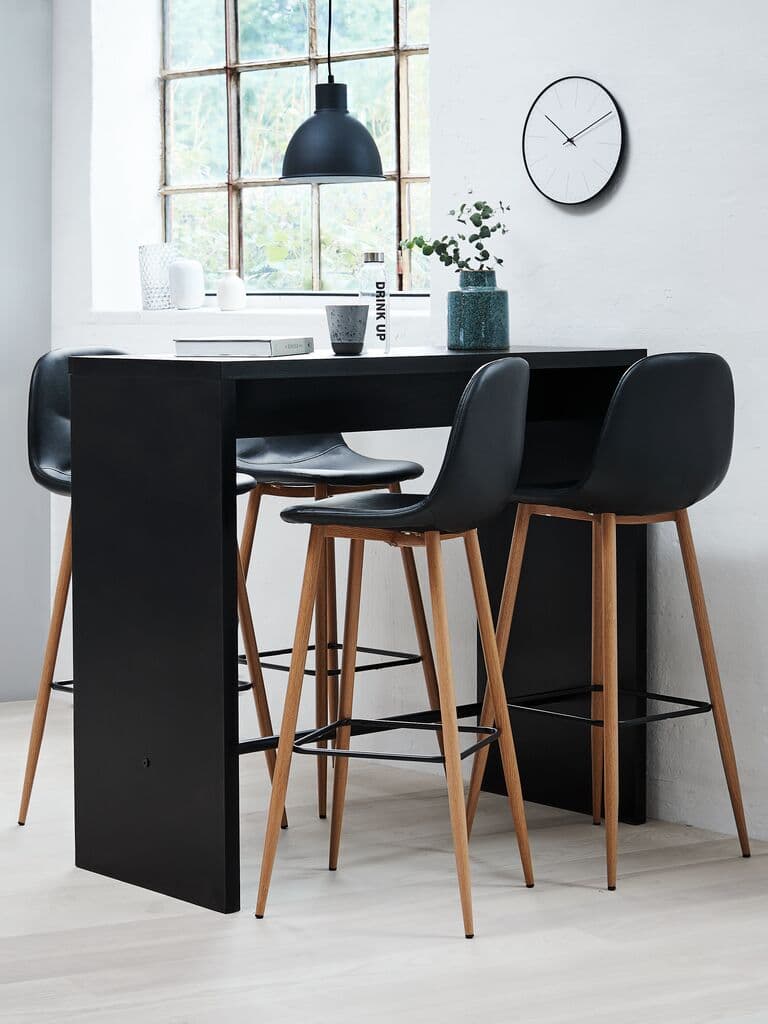 Cadeira de bar JONSTRUP preto/carvalho