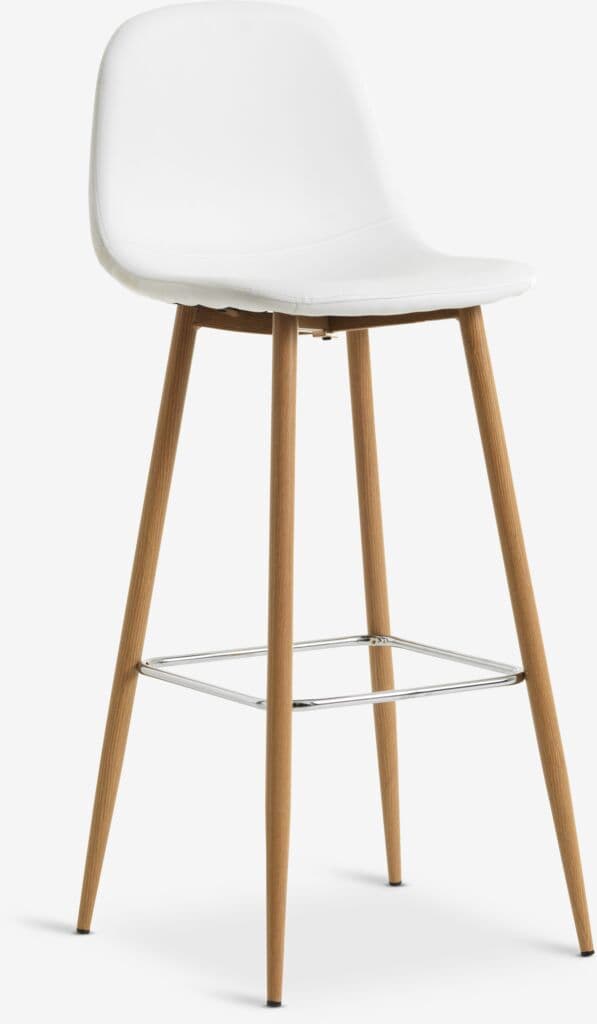 Cadeira de bar JONSTRUP branco/carvalho