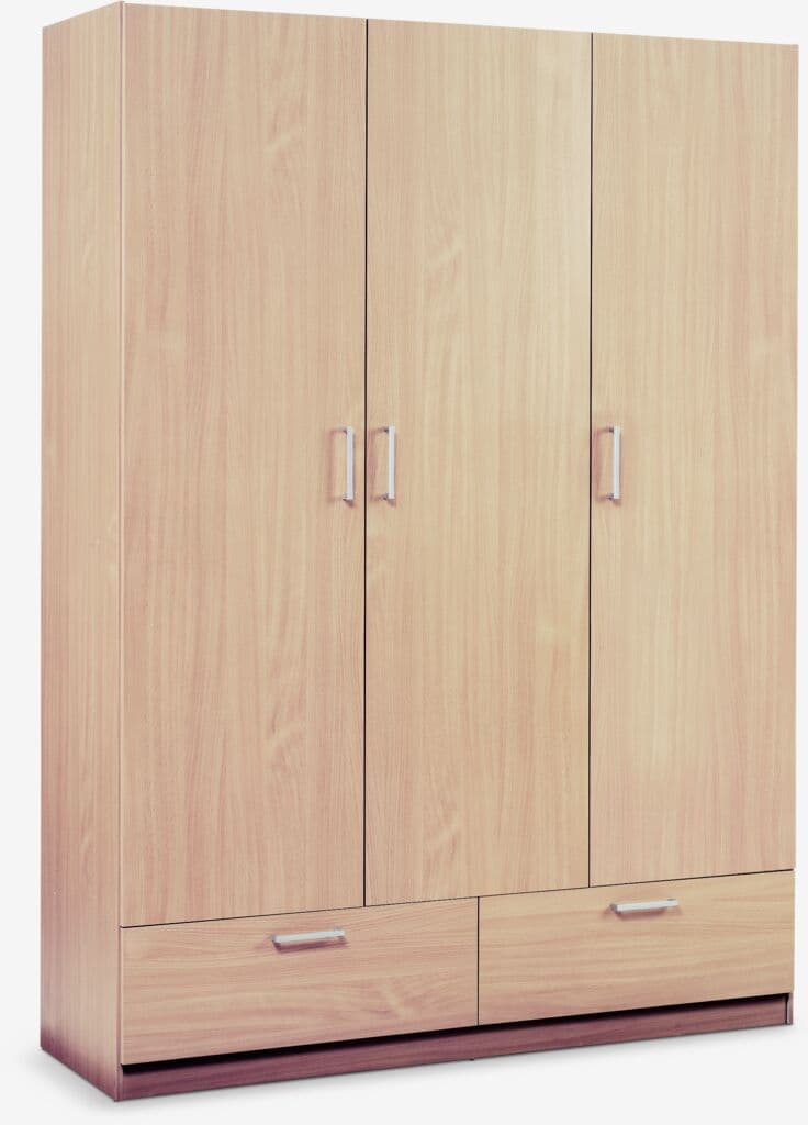 Roupeiro ELLESTED 144x200 3 portas 2 gavetas cor carvalho cl