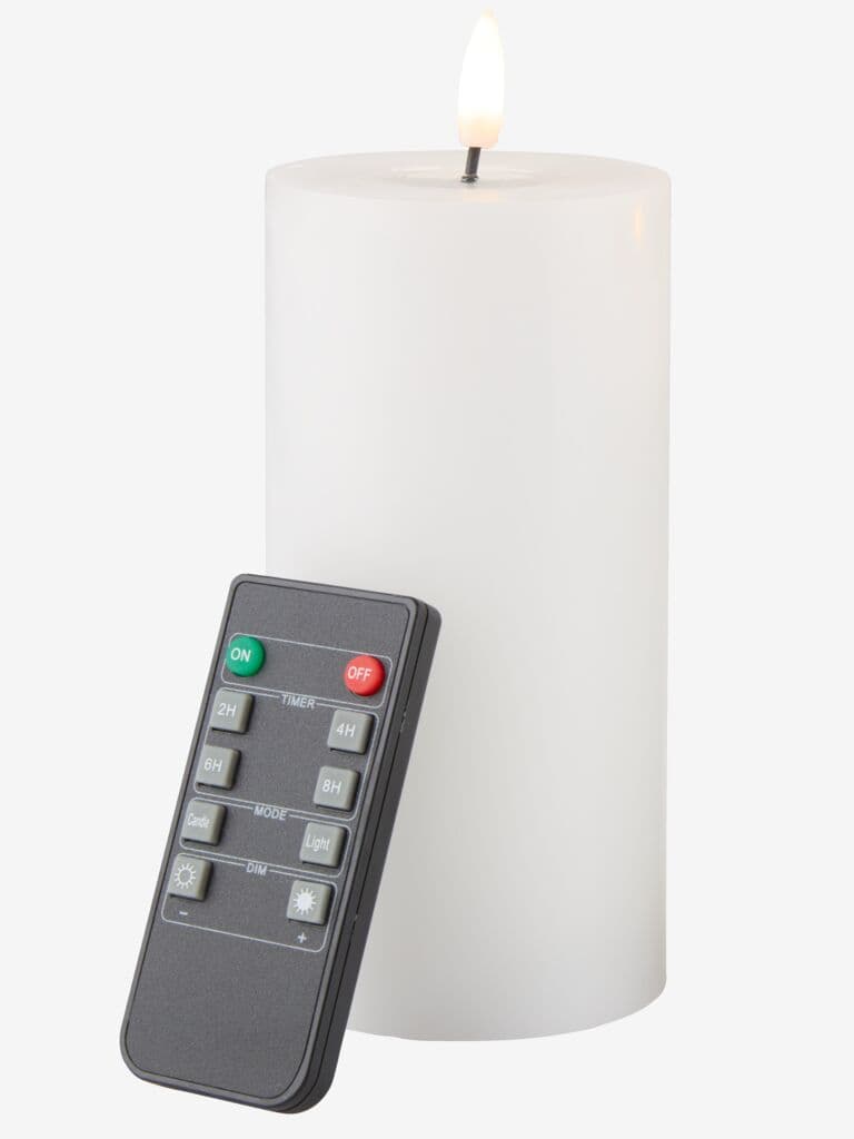 Vela grossa LED EIDE 3 unidades com comando