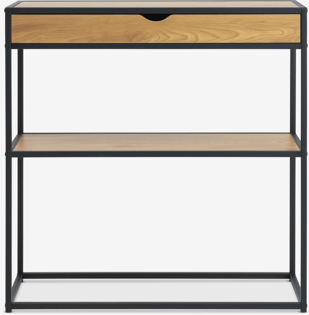 Mesa consola TRAPPEDAL 30x80 1 gaveta cor carvalho/preto