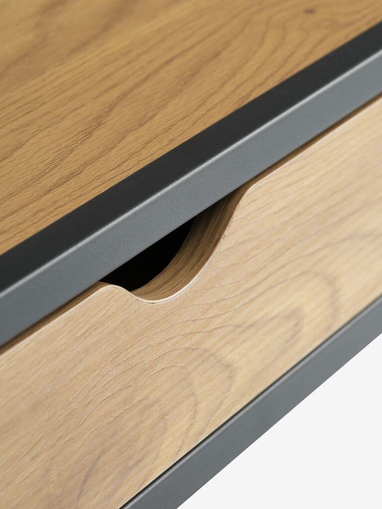 Mesa consola TRAPPEDAL 30x80 1 gaveta cor carvalho/preto