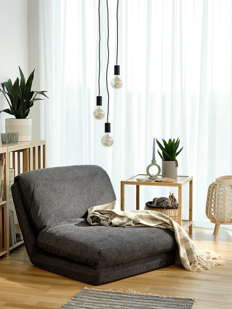 Cadeirão-cama VEGGER tecido cinzento