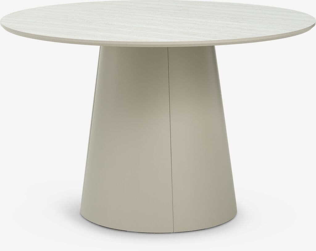 Mesa de jantar KLIPLEV Ø120 cor travertino/bege