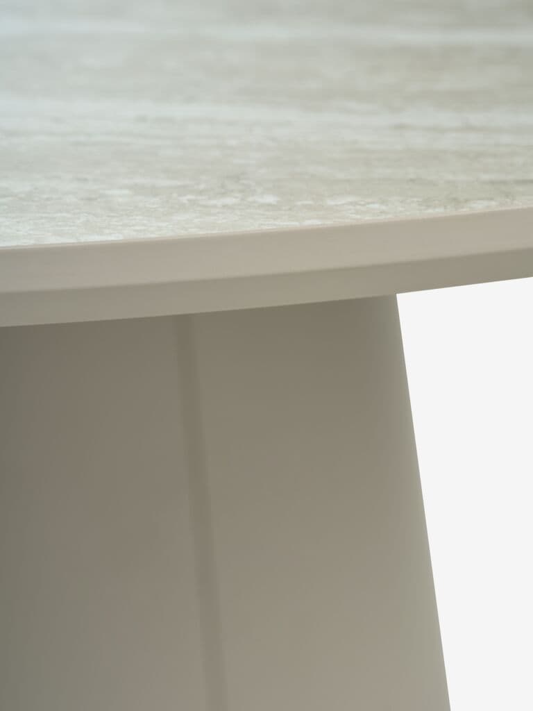 Mesa de jantar KLIPLEV Ø120 cor travertino/bege