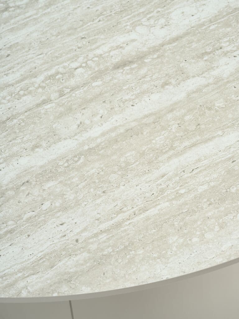 Mesa de jantar KLIPLEV Ø120 cor travertino/bege