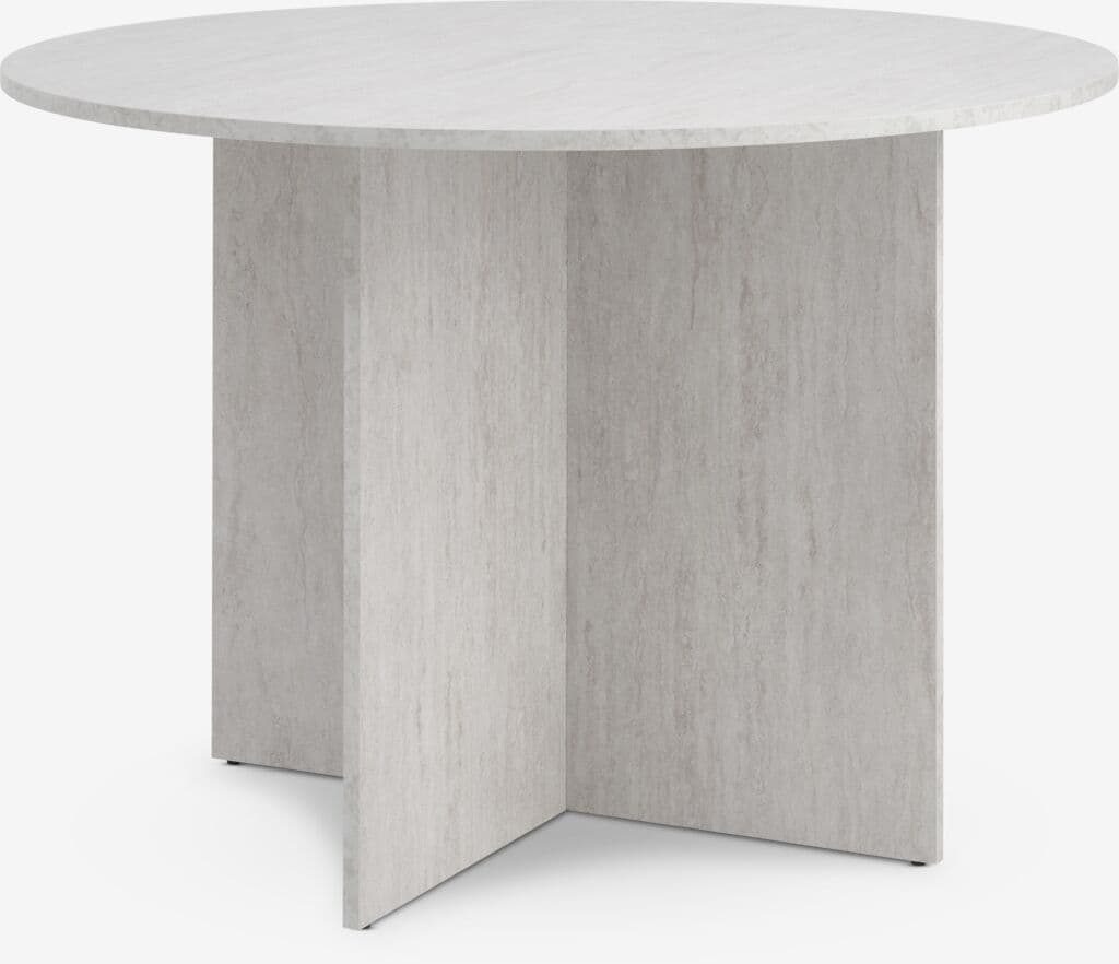 Mesa de jantar KRONDAL Ø110 cor travertino
