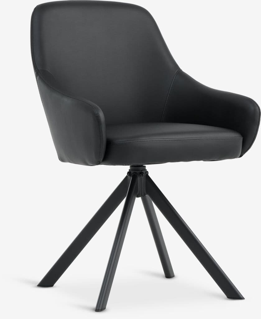 Cadeira de jantar ROSTRUP giratória preto