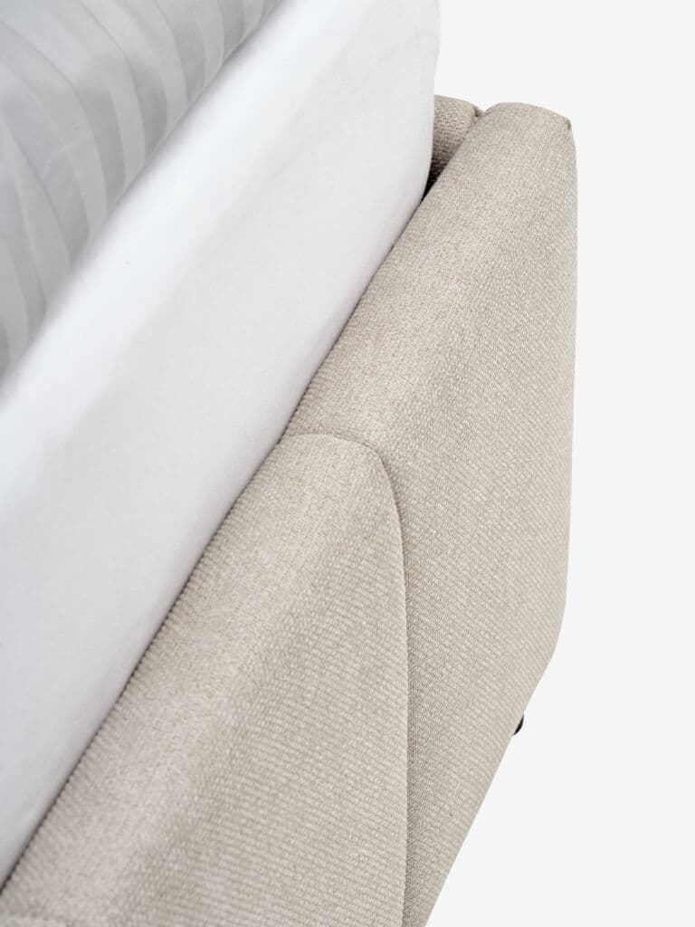 Estrutura de cama VEMMELEV 140x190 tecido bege