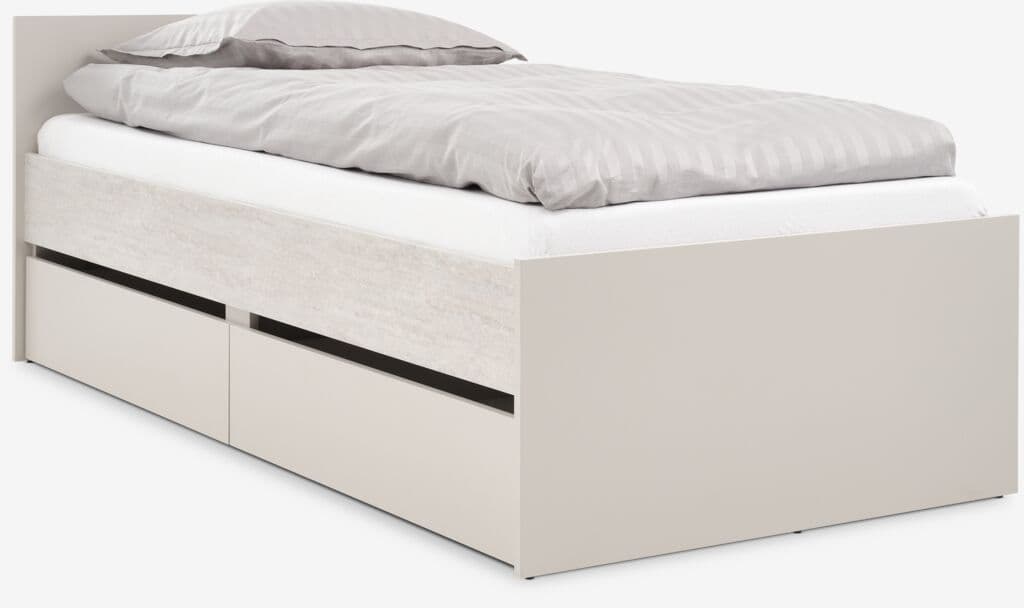 Cama com arrumação BILLUND 90x200 cor travertino/bege