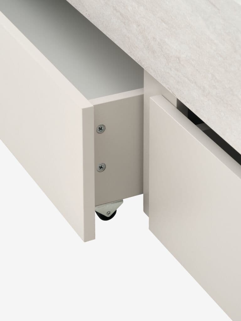 Cama com arrumação BILLUND 90x200 cor travertino/bege
