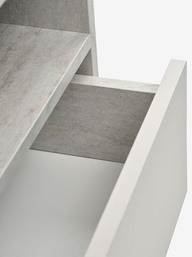 Cómoda BILLUND 3 gavetas cor travertino/bege