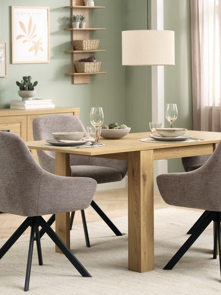 Mesa de jantar JUNGEN 80x80/160 cor carvalho