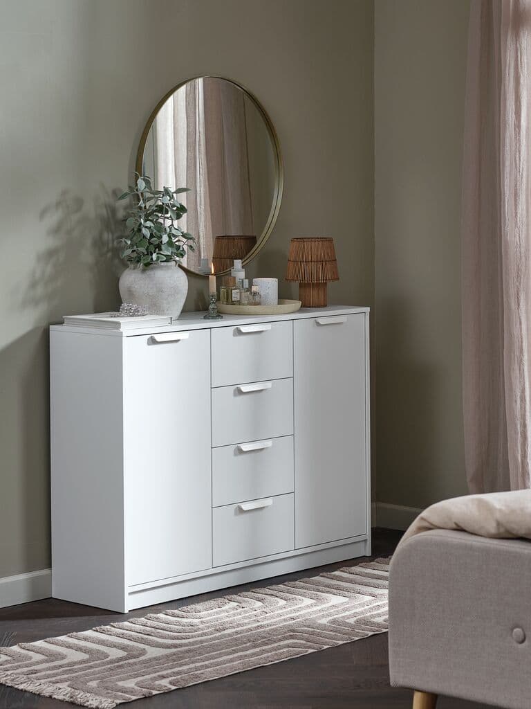 Aparador JENSLEV 2 portas 4 gavetas branco