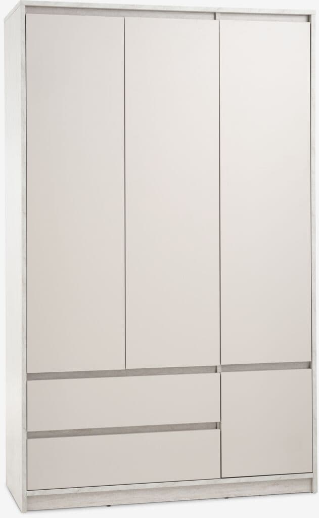 Roupeiro BILLUND 119x193 4 portas 2 gavetas travertino/bege