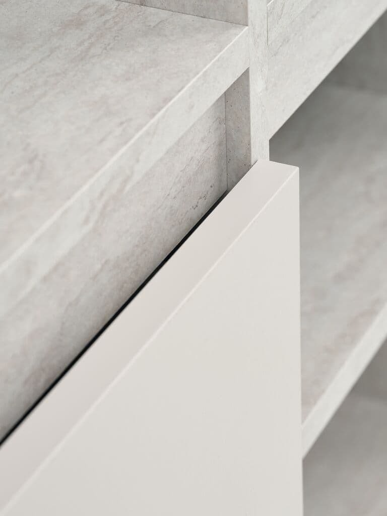 Roupeiro BILLUND 119x193 4 portas 2 gavetas travertino/bege