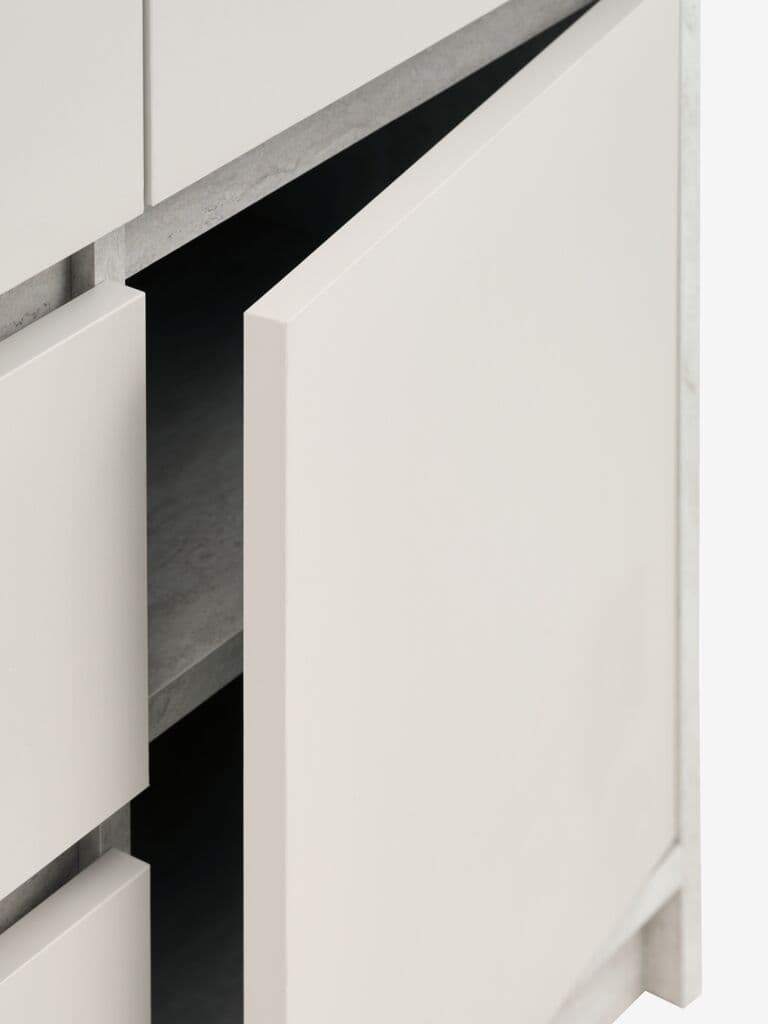 Roupeiro BILLUND 119x193 4 portas 2 gavetas travertino/bege