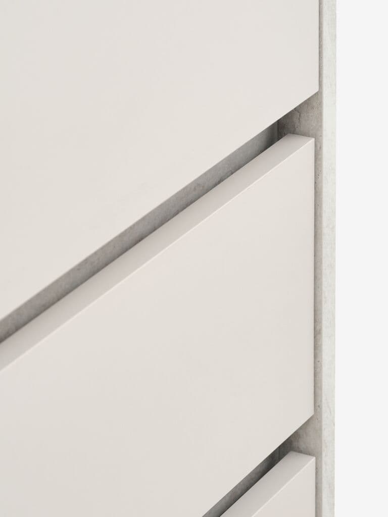 Roupeiro BILLUND 80x193 2 portas 2 gavetas travertino/bege