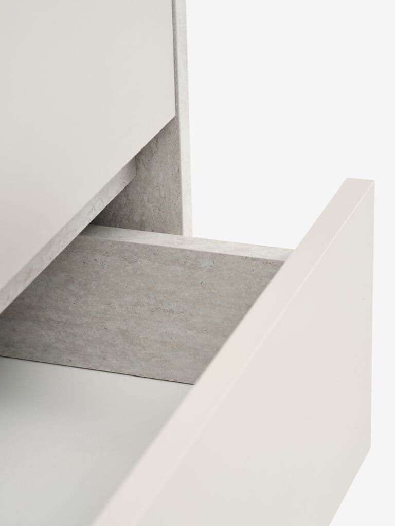 Roupeiro BILLUND 80x193 2 portas 2 gavetas travertino/bege